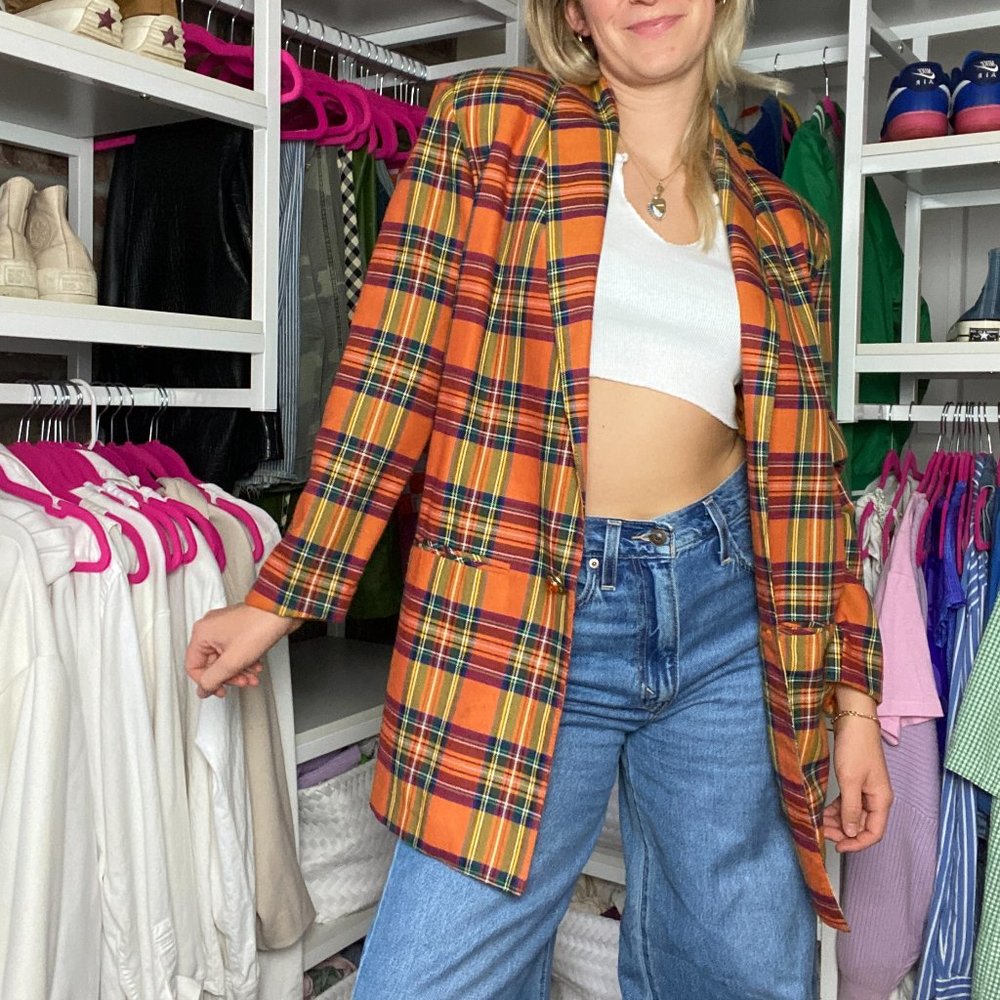 plaid blazer